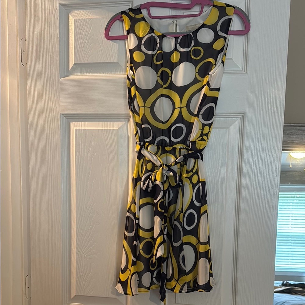 Banana Republic Yellow and Black Sleeveless Sundress